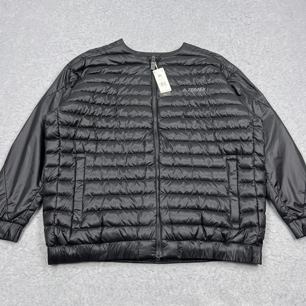 Adidas TERREX Hike Bomber Jacket Men's XXL Black Lightweight Down‎ Puffer GD1166